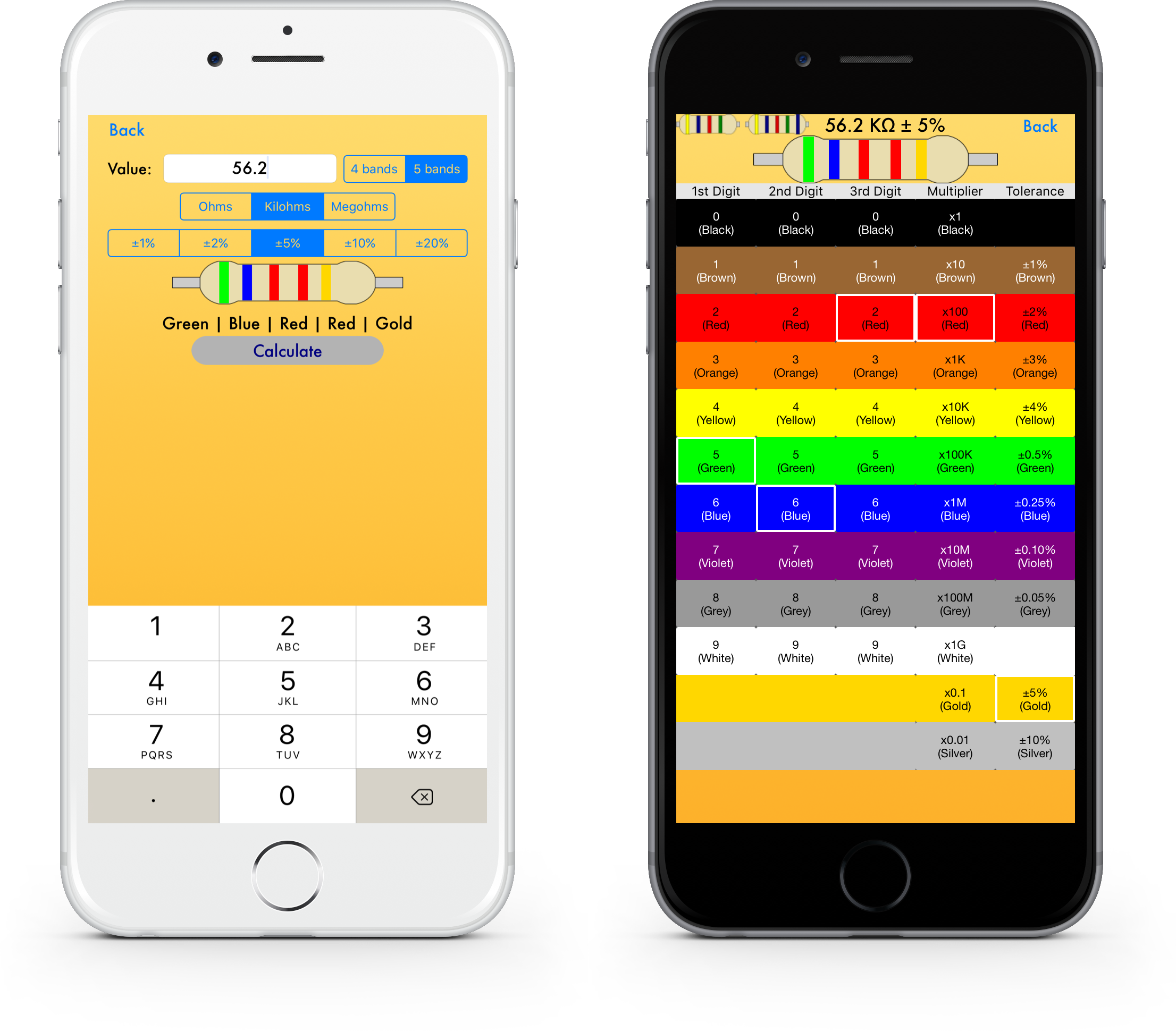 Resistor Color Code Calculator VoutsasApps